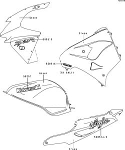 ZX900 Decals(green)(zx900-d1)