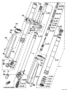 WR250Z Передняя вилка