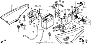 CX500 Side cover + battery