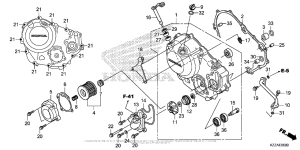 CRF250L (ABS) Крышка картера правая