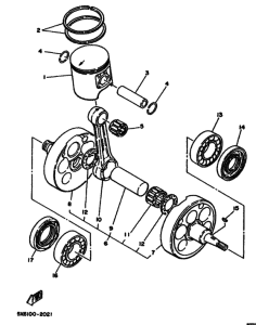YZ490 YZ490U Коленчатый вал и Поршень