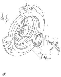 AG100 Rear wheel complete assy