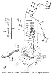 XS750F Brake pedal - rear master cylinder