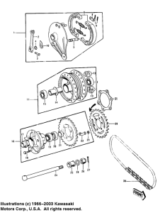 Z1 Rear hub / brake / chain
