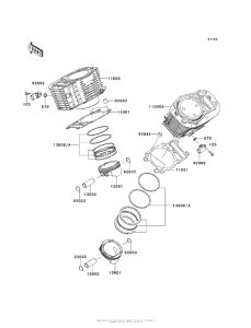 VN1700 Цилиндр и поршни