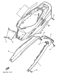YA50R Side cover  /  oil tank