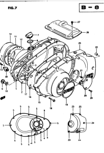 GS450 Crankcase cover ass`y  (v