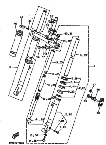 TW200E Вилка передней оси