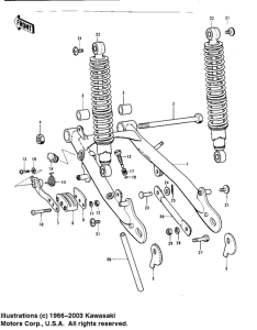 KT250 Swing arm / shock absorbers