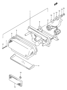 GSX250 Задний комбинированный сигнал