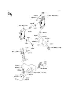 KLX250 Патрубки охлаждения