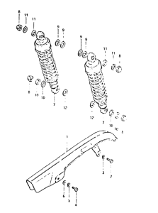 GSX400 Chain case - rear shock absorber