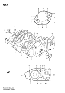 TU250 Crankcase cover ass`y  (v