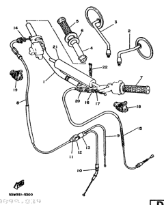 DT80LC Steering handle. cable