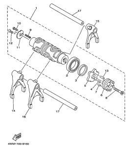 XV1600A Shift cam. fork