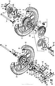 CL200 Cl front wheel + real wheel