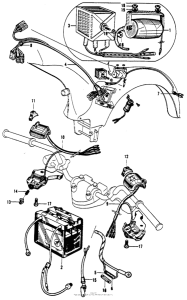 CA200 Wire harness + horn turn signal switch