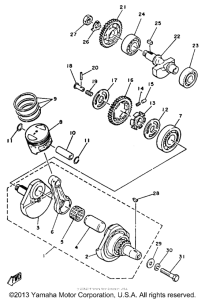 TW200U Коленчатый вал и Поршень