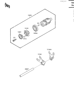 VN1500 Change drum / shift fork
