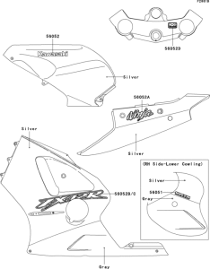 ZX1200 Decals(silver)