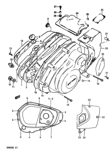 GR650 Crankcase cover ass`y  (v