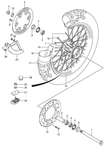 RM250 Rear wheel complete assy