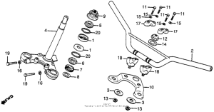 XR80 Handlebar + top bridge + steering stem 79-82