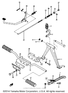 YA6B Stand - footrest - brake pedal