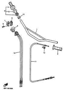 YZ426F YZ426FP Рулевой рычаг и кабель