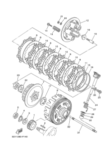 YBR250 Сцепление