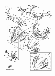 YZF-R3A Стекло ветровое