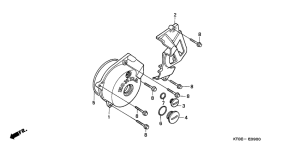 XR200R Крышка картера левая