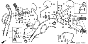 XR400R Handle lever / switch / cable