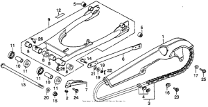 CB400 Swingarm + chain case