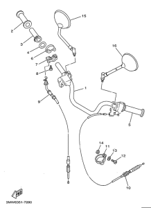 SR125 Steering handle. cable