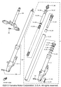 YZF600RG Передняя вилка