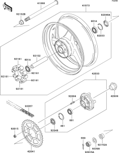 ZX1200 Задняя ступица колеса