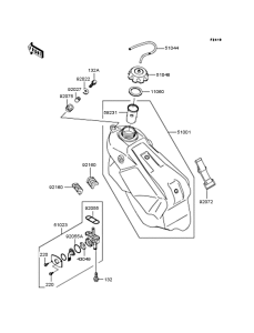 KX125 Топливный бак