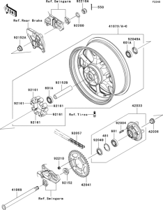 ZX1400 Заднее колесо и цепь