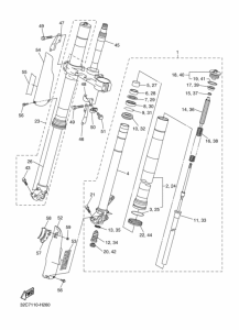 WR250R Вилка передней оси