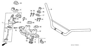 MTX125 Handle pipe / top bridge