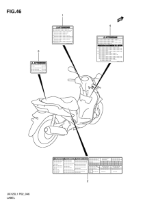 UX125 Label parking brake