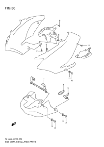 DL1000 Side cowl installation parts