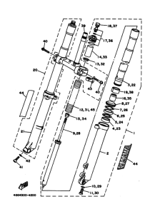 TY250Z Передняя вилка