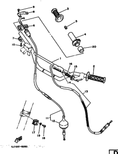 YZ490 YZ490U Рулевой рычаг и кабель