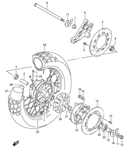DR650 Rear wheel complete assy