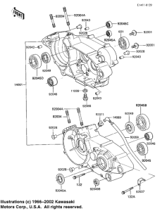 KX125 Картер двигателя