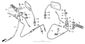 SA50P Handle switches + cables + mirrors +