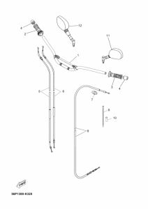 XT660Z (ABS) Рулевой рычаг и кабель