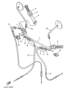 XT125 Steering handle. cable